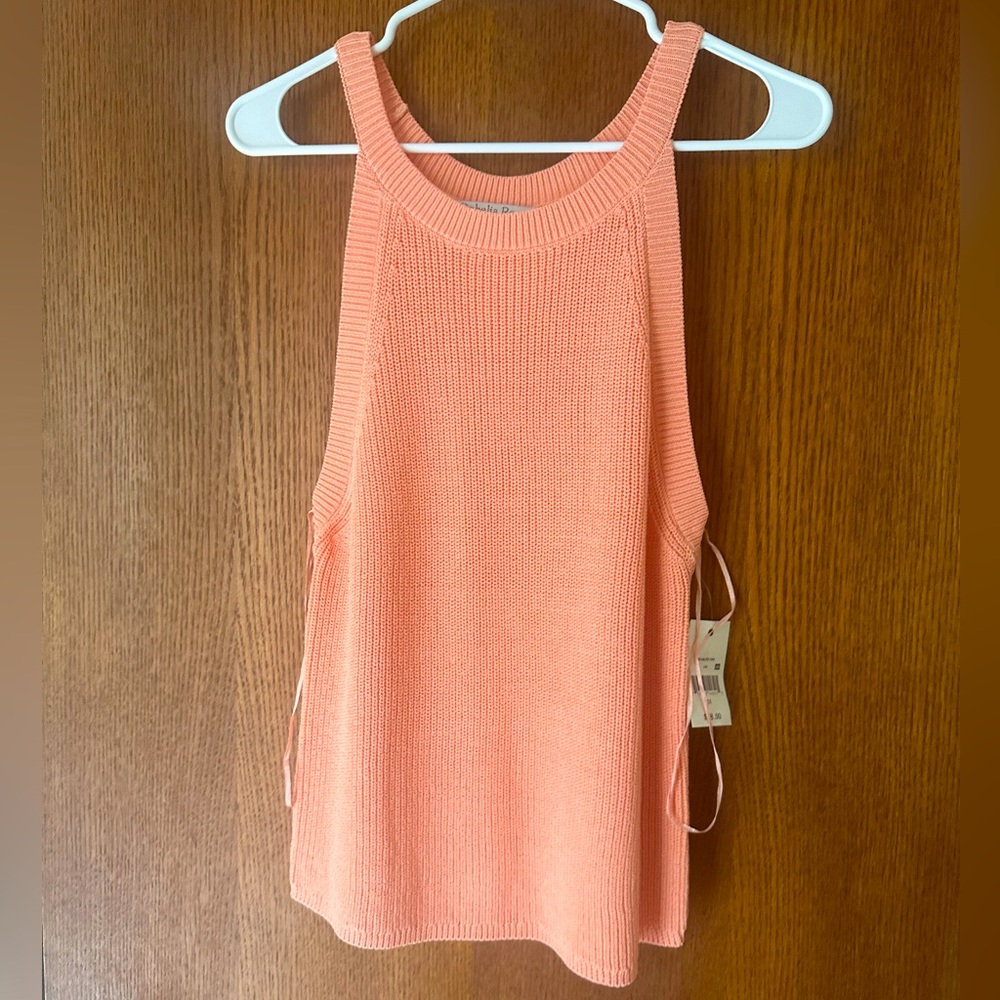 NWT Ophelia Roe Knit Halter Tank Top in Salmon/Orange Color Size 1X